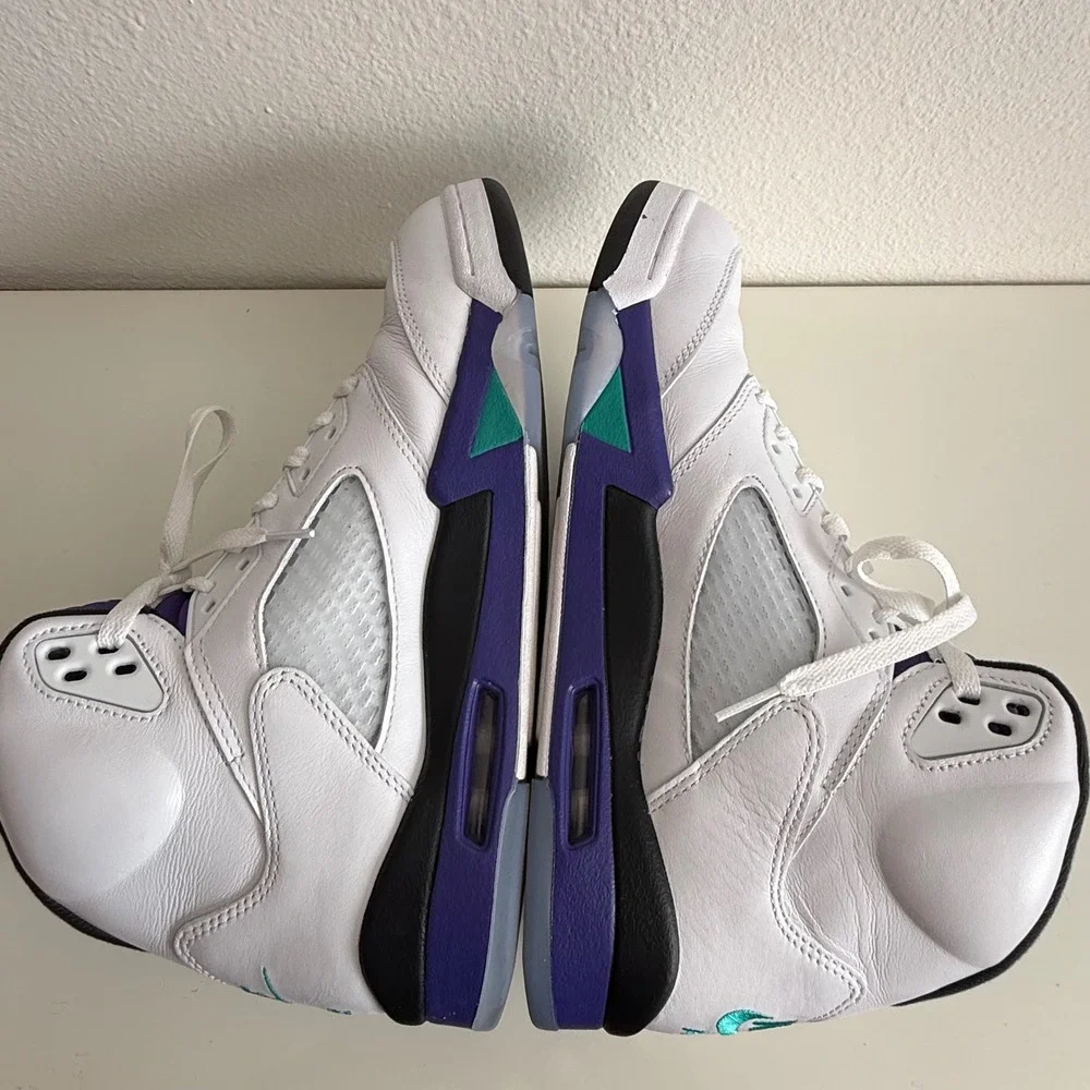 Nike Air Jordan 5 Retro Grape White New Emerald Grape Ice HQ7978-100 Mens 10.5